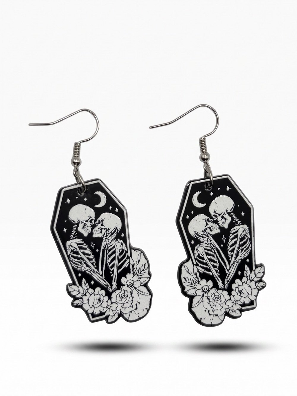 Halloween Skeleton Lovers Acrylic Dangle Earrings